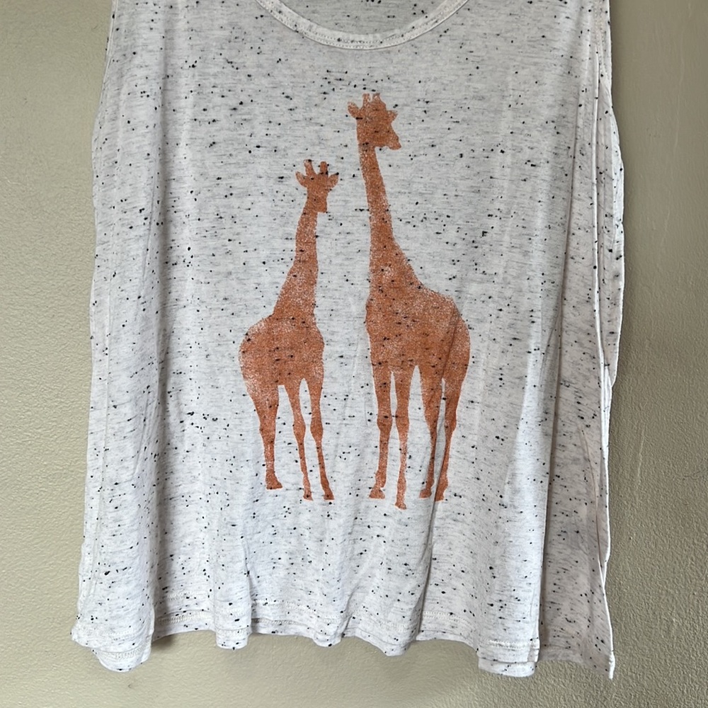 Anthropologie Ace Delivery White Giraffe Tank Top - Size Small - Picture 2 of 14